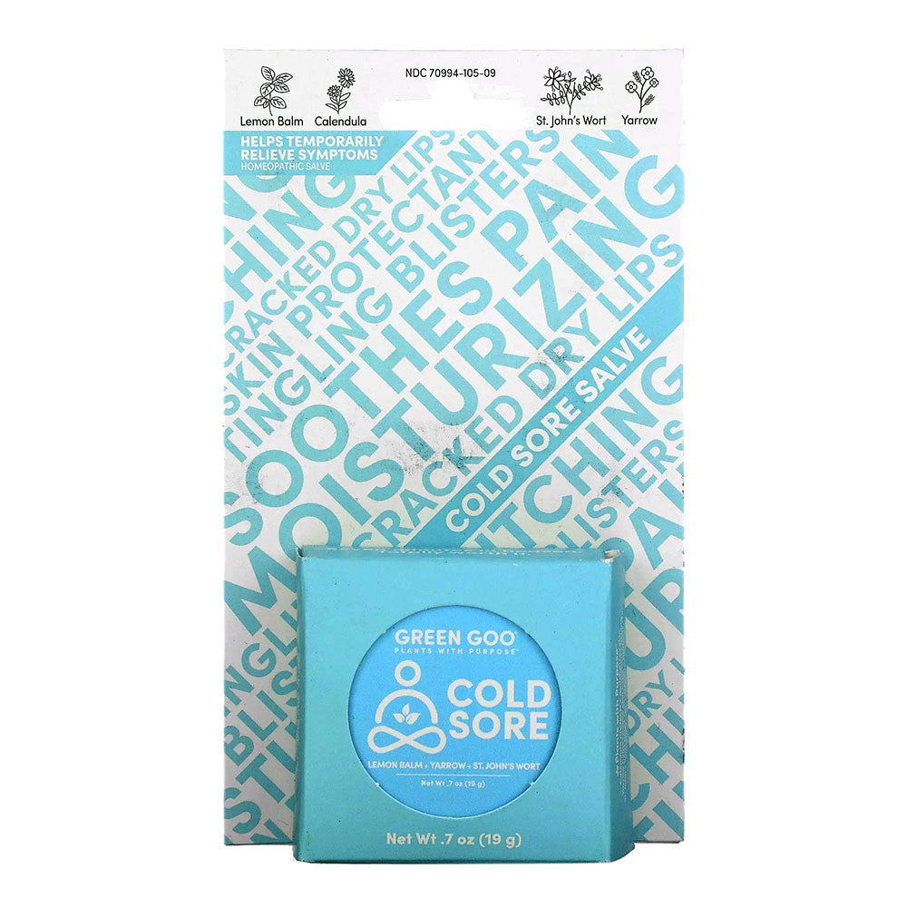 Green Goo Natural Cold Sore Salve for Fever Blisters, 0.7 Oz